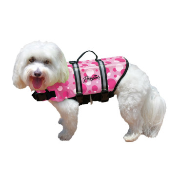 Nylon Dog Life Jacket Medium Pink Bubbles