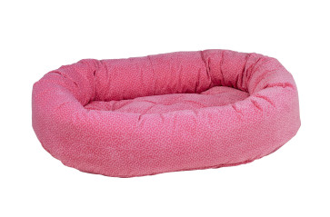 Bowsers Donut Dog Bed Microvelvet LARGE-Flamingo Bones