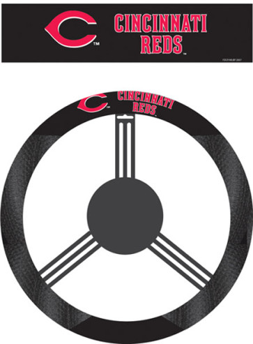 BSI MLB Team Poly-Suede Steering Wheel Cover Major League Basbell Teams-Cincinnati Reds