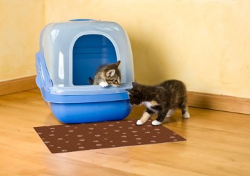 Drymate Cat Litter Box Mat - Various Sizes and Styles-Paw Stripe Brown/Tan Small Size