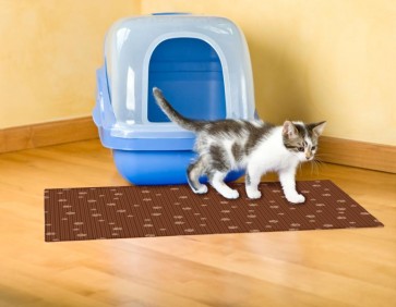 Drymate Cat Litter Box Mat - Various Sizes and Styles-Paw Stripe Brown/Tan Regular Size