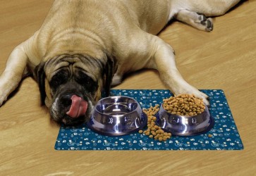 Drymate Dog Bowl Placemats - Large-PAWcasso Dark Blue