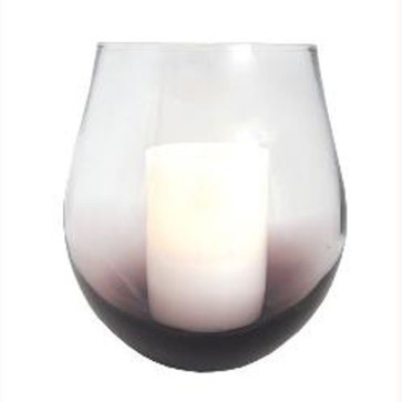 Flipo  Pacific Accents Bordeaux Glass Hurricane w Timer Flameless Candle-PURPLE HURRICANE
