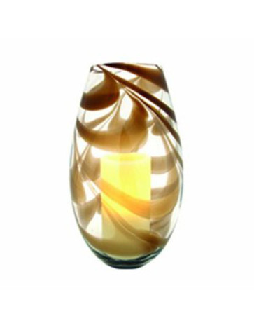 Flipo  Flameless Candle SOHO SWIRL HURRICANE In 3 Colors-LIGHT BROWN SWIRL HURRICANE