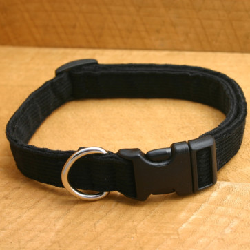 The Good Dog Company Hemp Corduroy Collar Collection-3/4"" Small Black Corduroy Collar