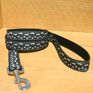 The Good Dog Company Hemp Canvas Leash Collection-1"" Best Friends Black 4 Ft. Leash