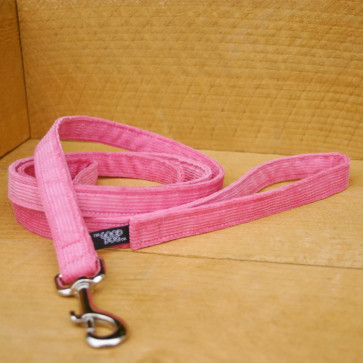 The Good Dog Company Hemp Corduroy Leash Collection-Pink 1/2"" Hemp Corduroy - 6 Ft. Leash