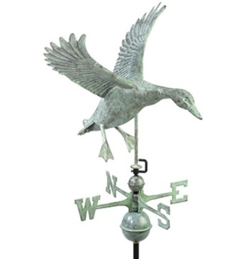 Good Directions Landing Duck Weathervane-Blue Verde Aluminum