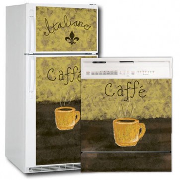 Appliance Art Cafe Magnetic Refrigerator and Dishwasher Cover in Two Models-Top & Bottom