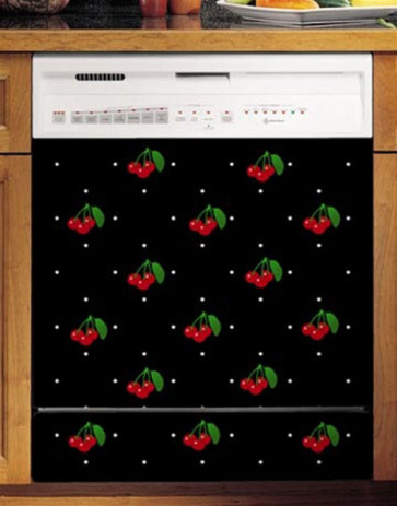 Appliance Art Cherries & Polka Dots Magnetic Appliance Cover in Two Sizes-Small (23.5" X 18")