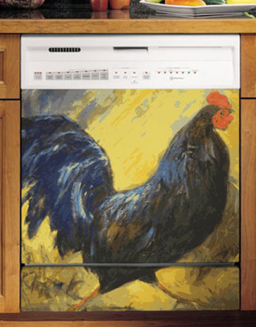 Appliance Art Painted Blue Rooster Magnetic Appliance Cover in Two Sizes-Small (23.5" X 18")