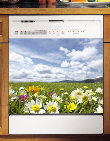 Appliance Art Flowers Magnetic Appliance Cover in Two Sizes-Small (23.5" X 18")