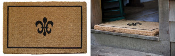 Entryways Imports Unlimited Hand Woven Black Fleur Di Lys Extra Thick Coconut Fiber Doormat