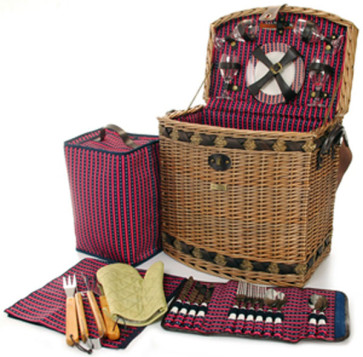 Picnic and Beyond Willow Picnic Basket - The Tuscan Elite Carrier