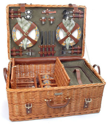Picnic and Beyond Willow Picnic Basket - The Riviera Collection - B