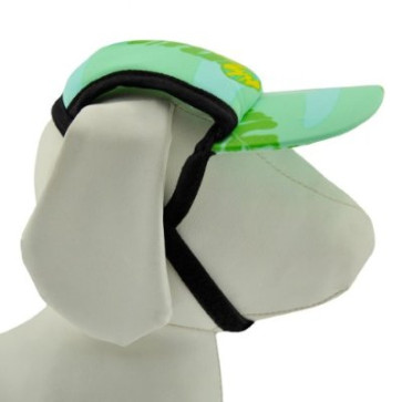 PlayaPup Sun Visors for dogs with UV Protection-Trop. Green-XS