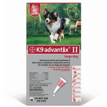 Advantix Flea and Tick Control for Dogs 20-55 lbs 4 Month Supply ADVX-RED-55-4