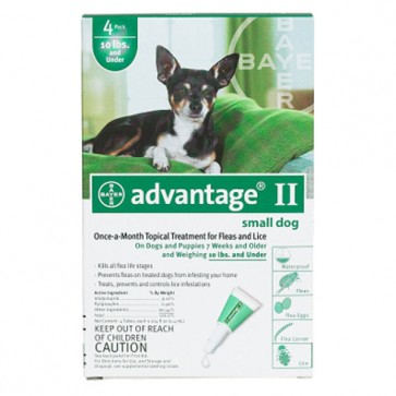Advantage Flea Control for Dogs and Puppies Under 10 Lbs 4 Month Supply GREEN-10-4