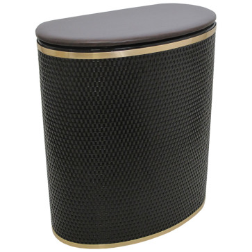 Capri Classic Bowed Front Hamper - Espresso with Brushed Gold trim - Espresso/Gold WCR-2270ESPGD