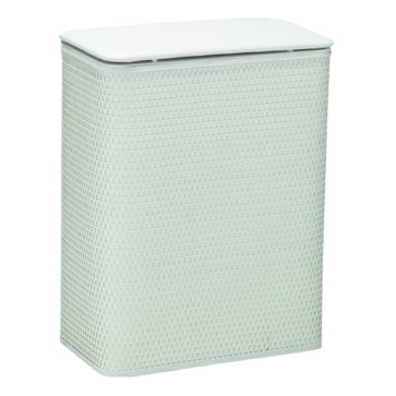 Chelsea Pattern White Wicker Hamper with Vinyl Lid - White WCR-4250
