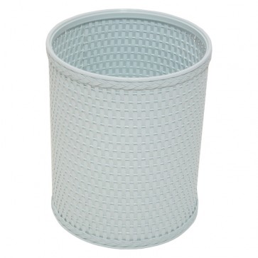Chelsea Collection Decorator Color Round Wicker Wastebasket - Illusion Blue WCR-R426IB