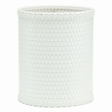 Chelsea Collection Decorator Color Round Wicker Wastebasket - White WCR-R426WH