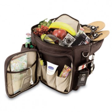 Picnic Time Turismo Backpack w/2 insul compartments & water duffel w/sports bottle-Moka Collection