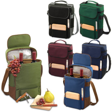 Picnic Time Duet 2 Bottle wine & cheese tote w/accessories-Olive Green 120