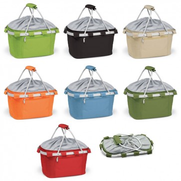 Picnic Time Metro Basket Collapsible, insulated basket w/aluminum frame-Olive Green-120