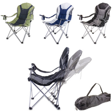 Picnic Time Reclining Camping Chair-Sage/Dark Gray