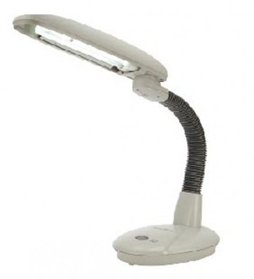 Sunpentown SL-823G: EasyEye Desk Lamp (uses 2-tube bulb) in Gray