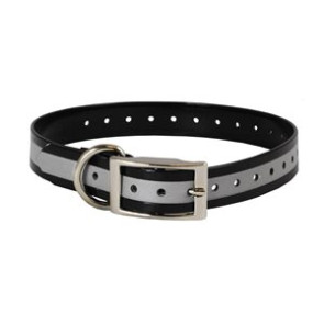 The Buzzard's Roost Reflective Collar Strap 1" Black 