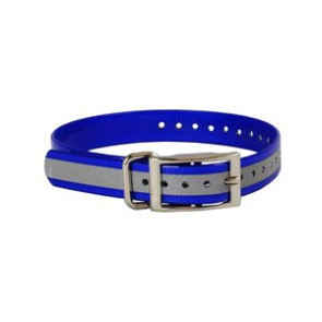 The Buzzard's Roost Reflective Collar Strap 1" Blue 