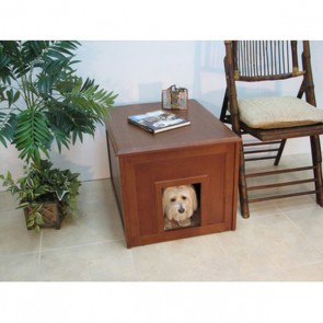 Crown Pet Products Wood Cat Litter Cabinet Cat Condo or Doggie Den-Espresso