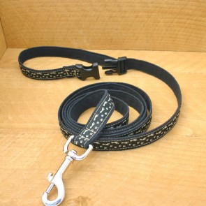 The Good Dog Company Hemp Click N Go Leash Collection-1"" Best Friends Black 6 Ft. Click N Go