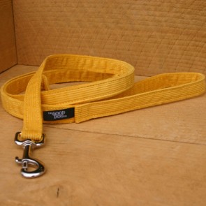 The Good Dog Company Hemp Corduroy Leash Collection-Marigold 1"" Hemp Corduroy- 6 Ft. Leash