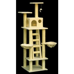 Majestic Pet Products Bungalow Cat Tree Climber Scratcher Tower-72"" Bungalow Cat Tree