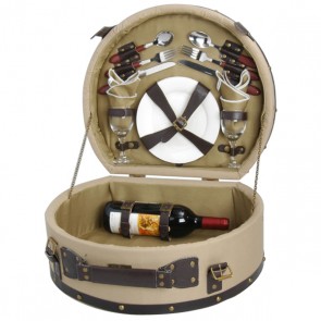 Picnic and Beyond Wooden Picnic Basket for 2 Picnic Box