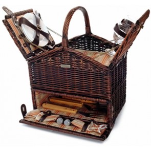 Picnic and Beyond Willow Picnic Basket - The Classique Elite Basket for 2