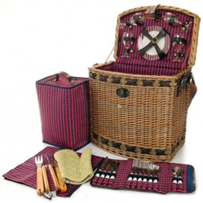 Picnic and Beyond Willow Picnic Basket - The Tuscan Elite Carrier