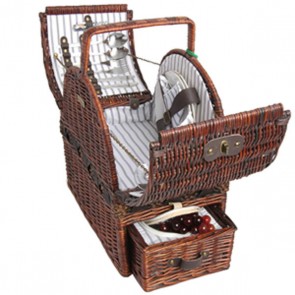 Picnic and Beyond Willow Picnic Basket - Willow Picnic Basket for 2 - 1