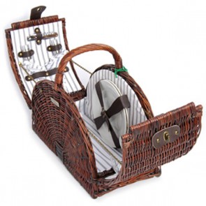 Picnic and Beyond Willow Picnic Basket - Willow Picnic Basket for 2 - 2
