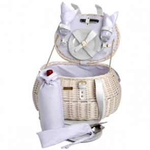 Picnic and Beyond Willow Picnic Basket - Willow Wedding Picnic Basket for 2