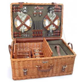 Picnic and Beyond Willow Picnic Basket - The Riviera Collection - B