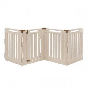 Richell Convertible Indoor/Outdoor Pet Playpen 4 Panel Soft Tan/Mocha 33.1" x 33.1" x 36