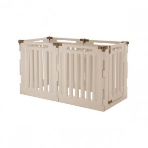 Richell Convertible Indoor/Outdoor Pet Playpen 6 Panel Soft Tan/Mocha 63.8" x 33.1" x 36