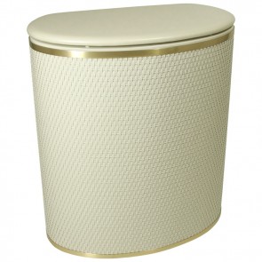 Capri Classic Bowed Front Hamper - Cream with Brushed Gold trim - Cream/Gold WCR-2270CRGD