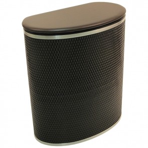 Capri Classic Bowed Front Hamper - Espresso with Silver trim - Espresso/Silver WCR-2270ESPSV