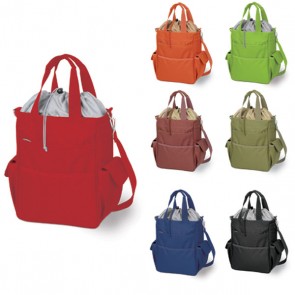 Picnic Time Activo Insulated, multi-pocket tote w/waterproof lining-Black/silver 175
