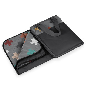 Picnic Time Vista Outdoor Blanket Gray with Pixels print Pixels Collection